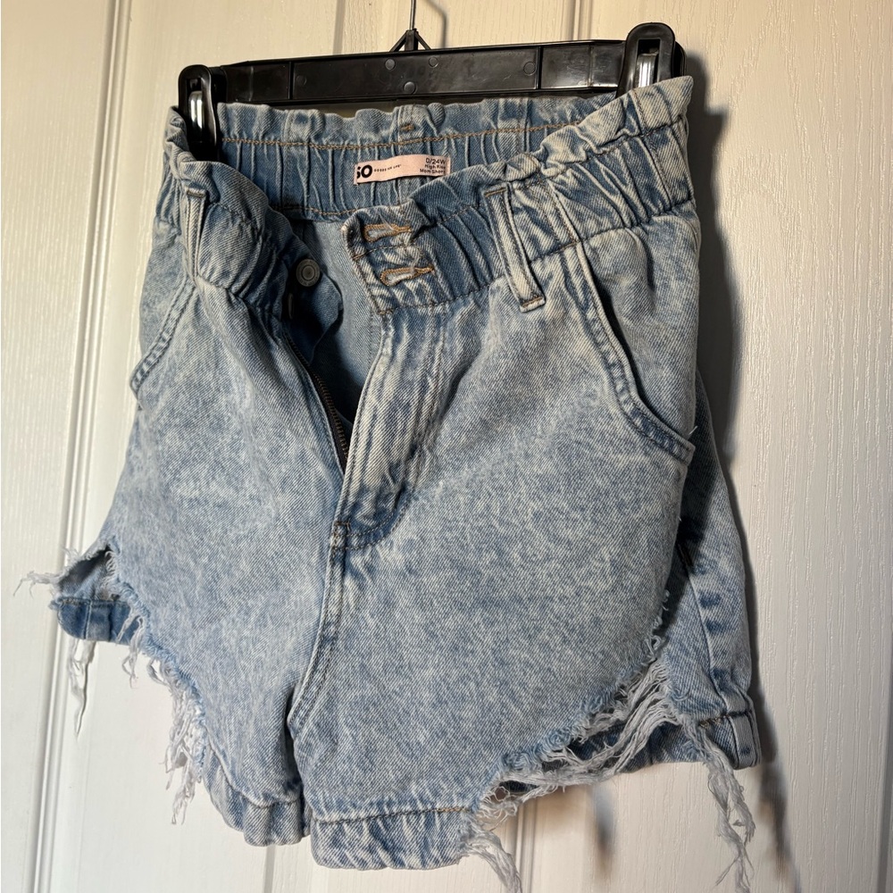 SO Light Blue High Rise Mom Shorts